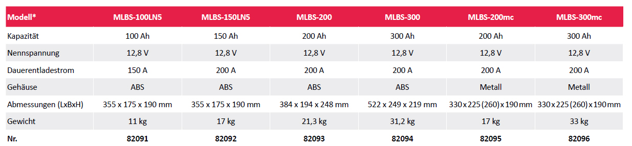 Mestic Lithiumbatterie Smart MLBS-100LN5