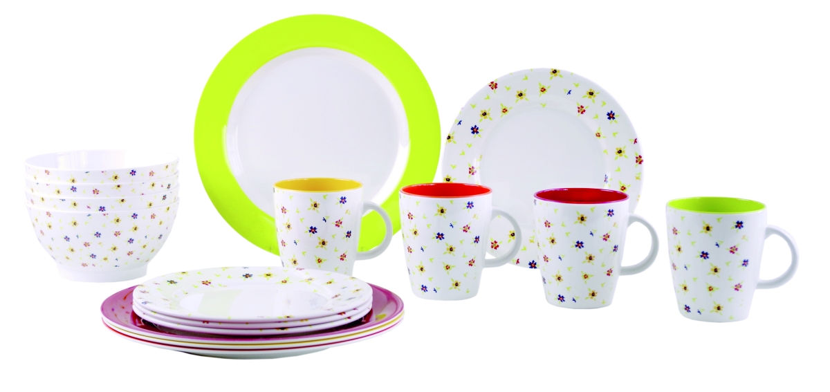 Gimex Melaminset RAINBOW FLOWERS 16 tlg. Gimex Melaminset RAINBOW FLOWERS 16 tlg.