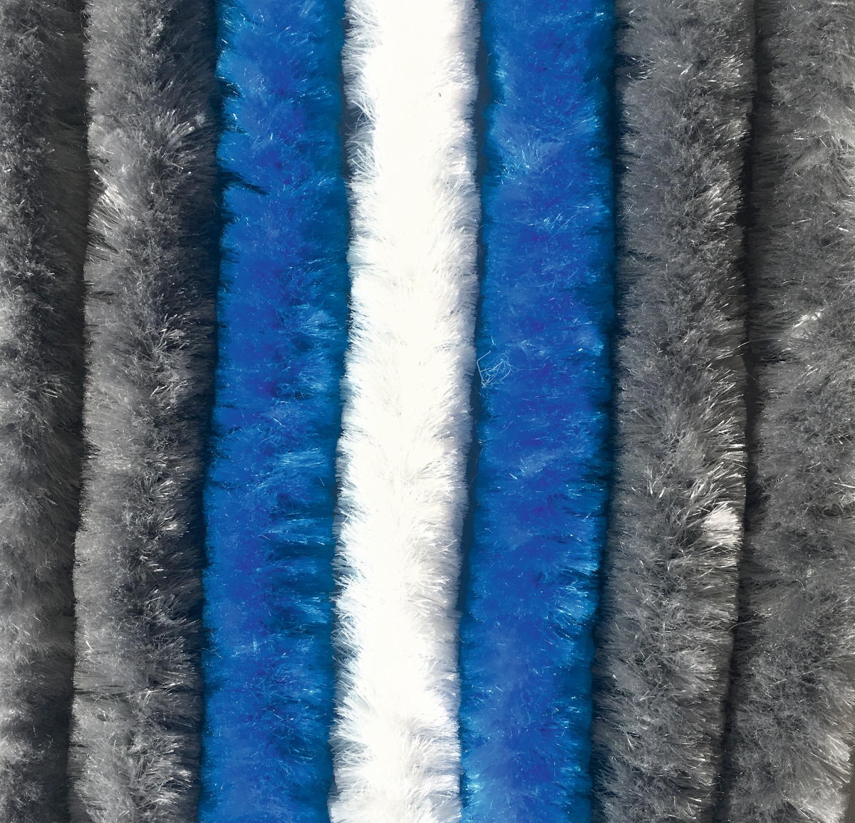 Chenille Flauschvorhang grau-blau-weiß 56x185 cm