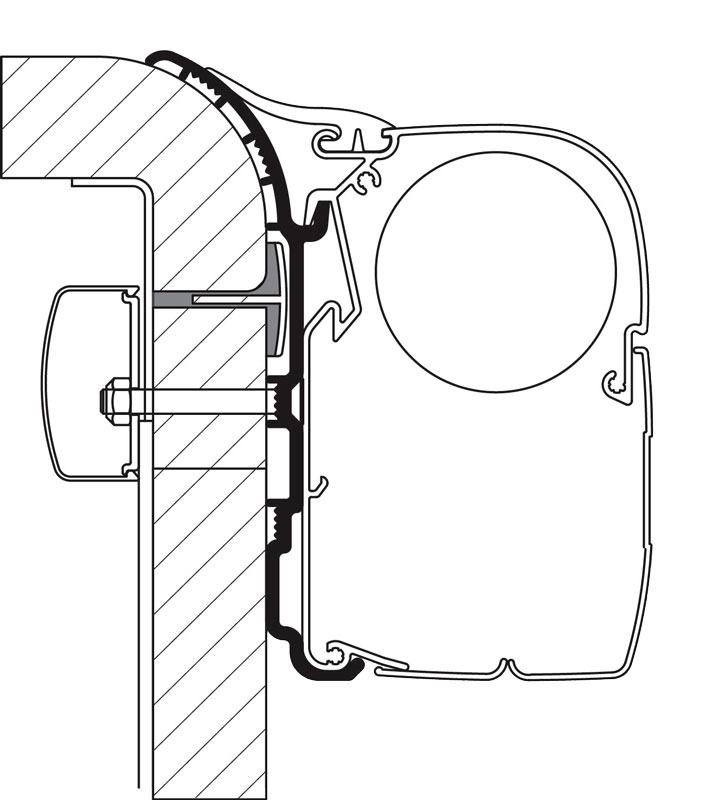 Thule Omnistor Bürstner Adapter 550 cm