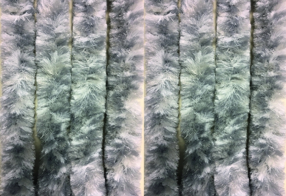 Chenille Flauschvorhang grau-weiß-silber 100x200 cm