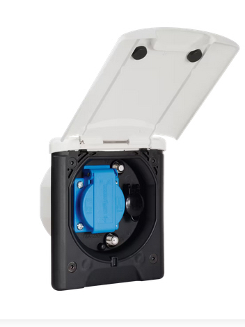 Universal-Außensteckdose schwarz