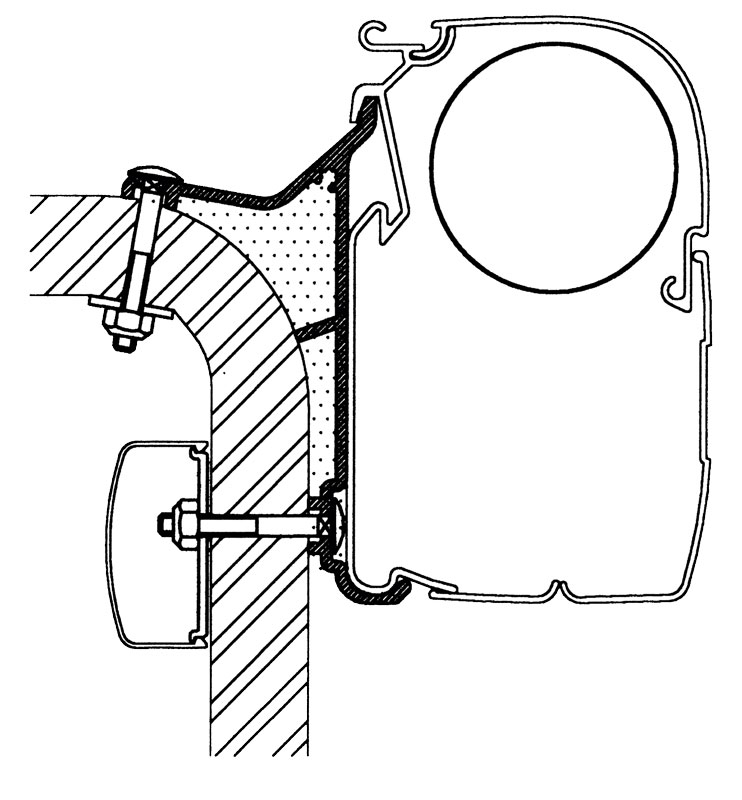 Thule Omnistor Hymer B2 Klasse Serie 5 Adapter 550 cm