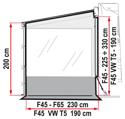 Fiamma Side W Pro F45 VW T5