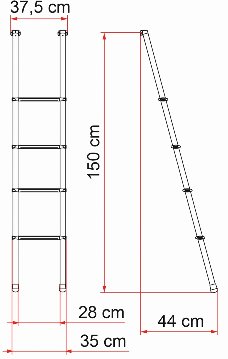 FIAMMA Aluminiumleiter DELUXE 4B 150 cm