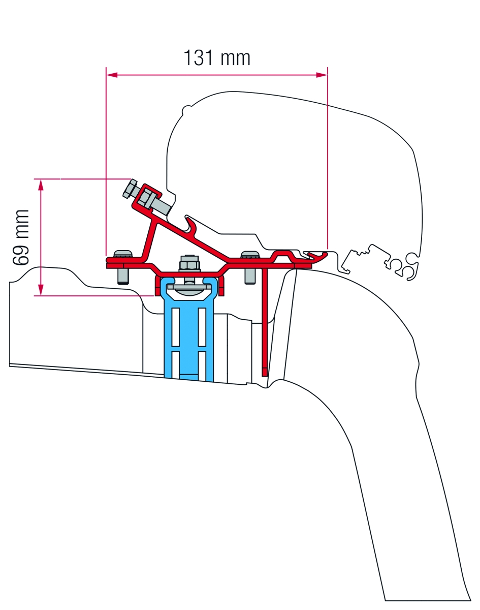 Fiamma F65 VW Crafter/MAN L3 H3 mit Roof Rail Adapter ab 2017