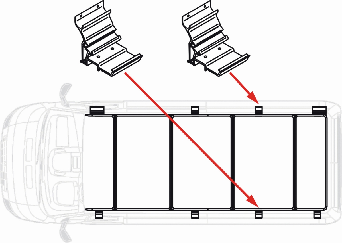 FIAMMA Kit ROOF-RAIL Ducato Extra Zusatzhalterungen