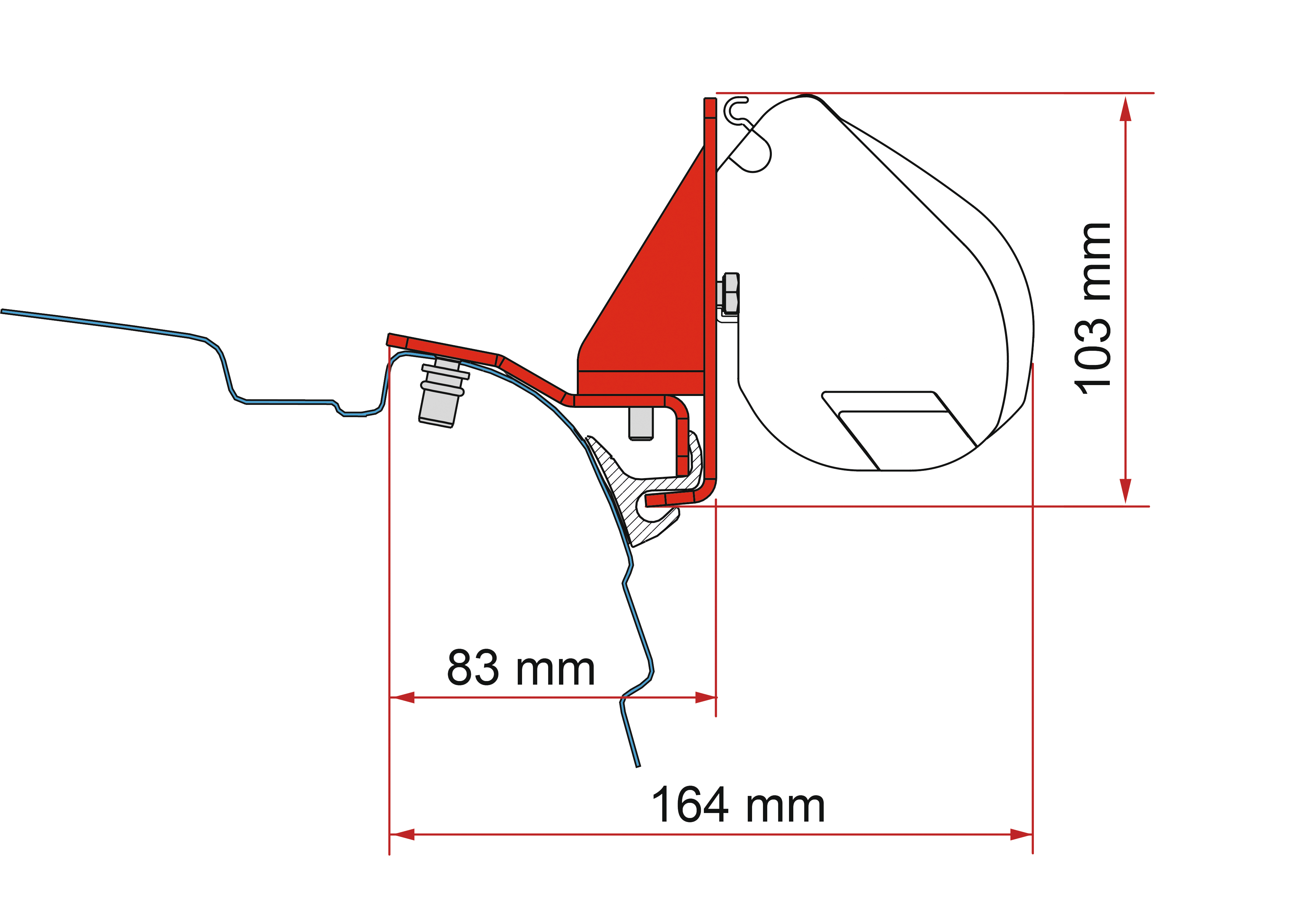 Fiamma Adapter F35 Kit VW T5/T6 Multirail Reimo