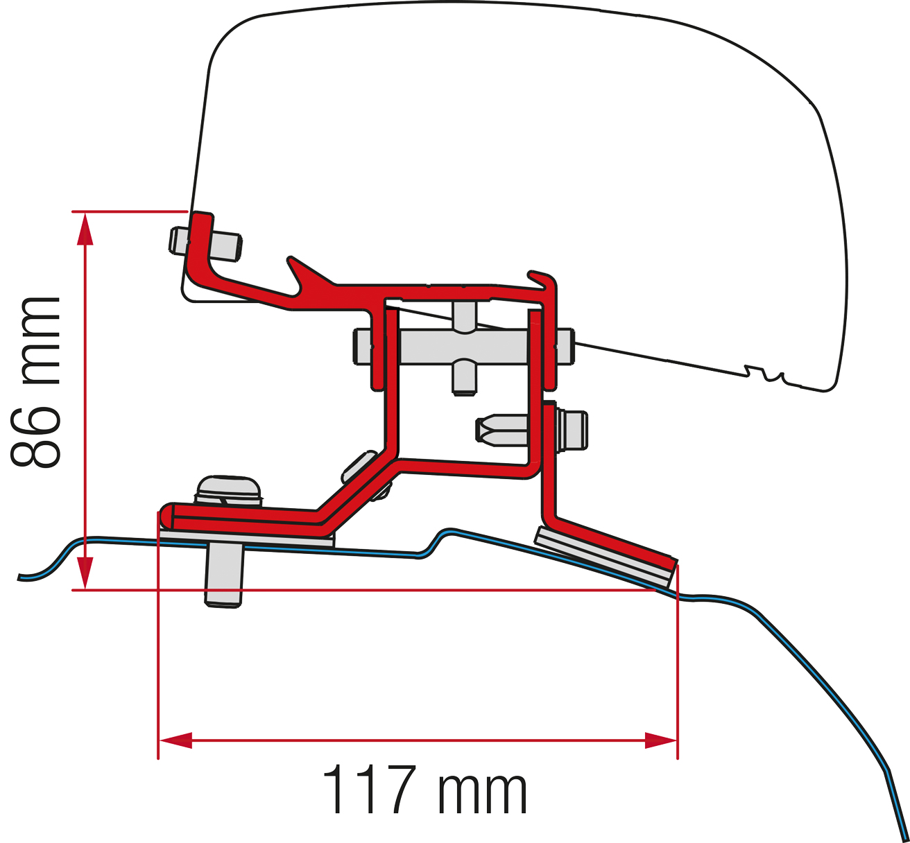 Fiamma Adapter F40 Kit Ford Custom L1 ab 2012