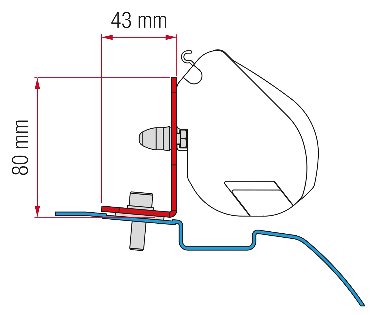 Fiamma Adapter F35 Kit Ford Custom CAP COAST