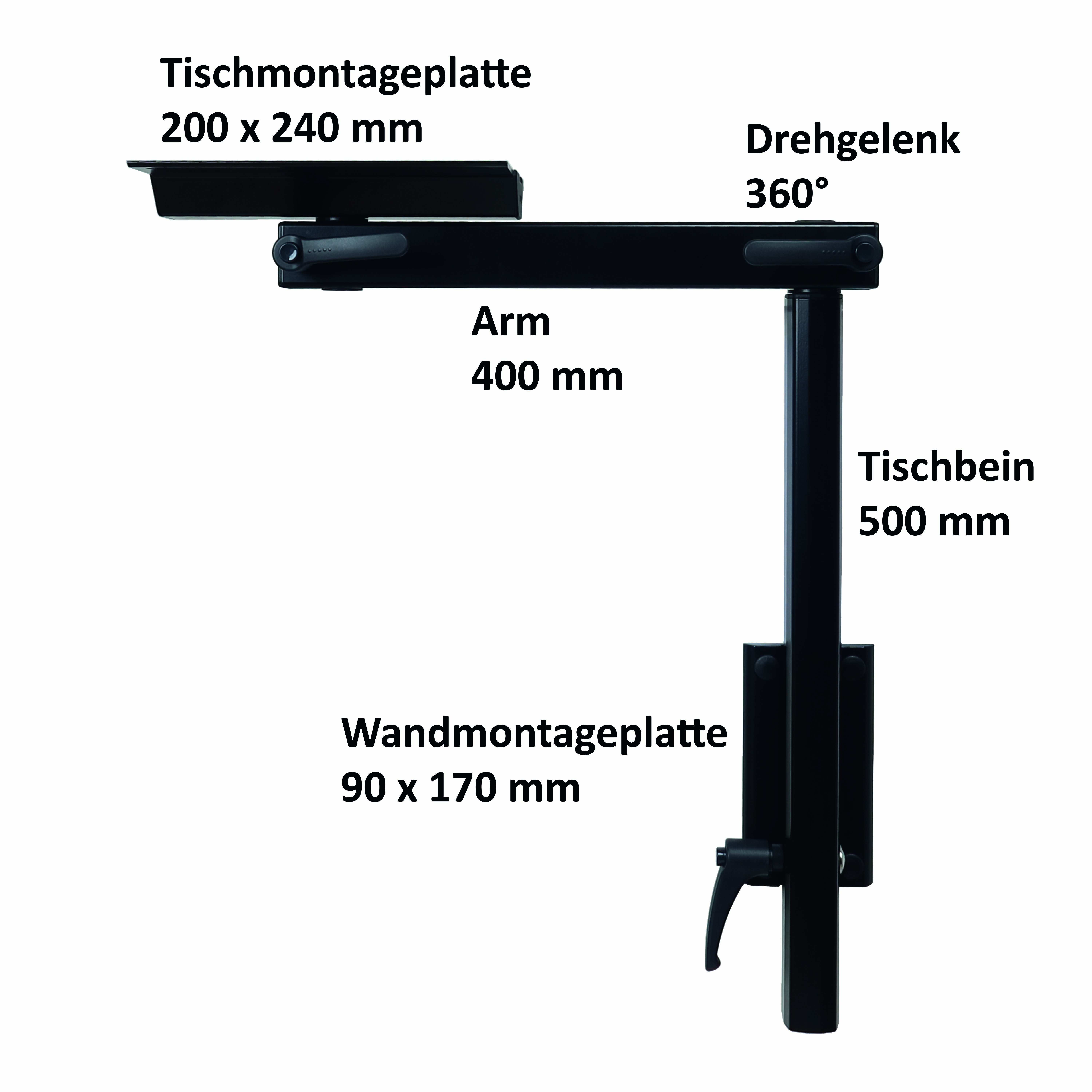 Tischgestell LAGUN Carbonschwarz
