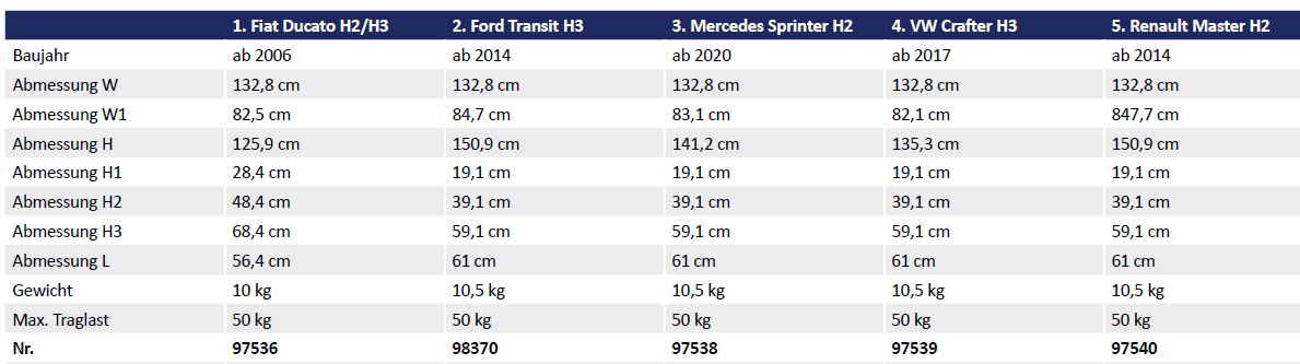 Lippert R-Bike Van Fiat Ducato ab Bj 2006