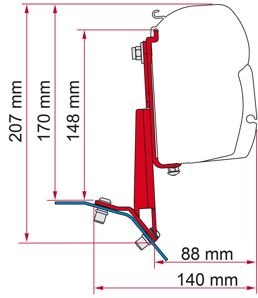 Fiamma Kit Ford Custom Lift Roof deep black