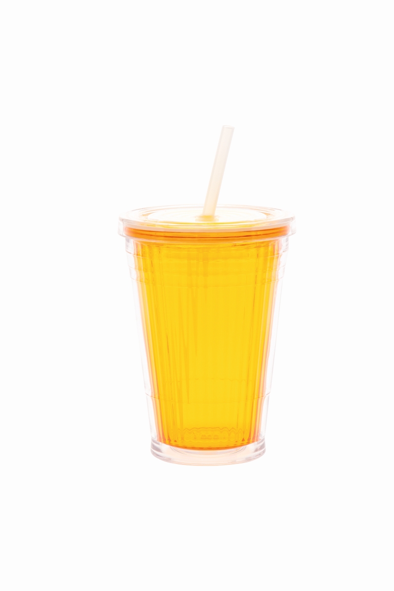 Gimex Becher mit Strohhalm gelb Gimex Becher mit Strohhalm gelb