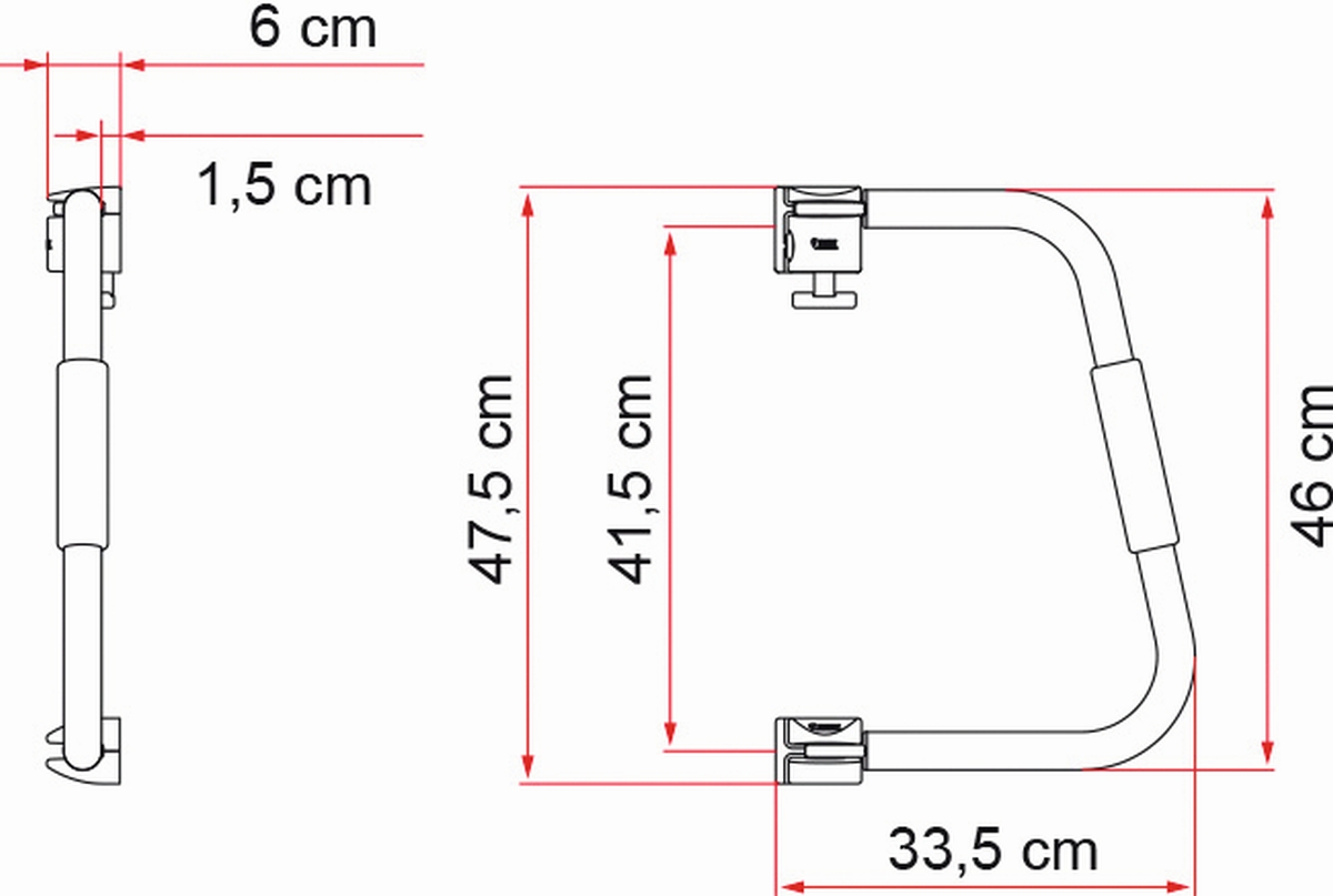 Fiamma Security 31 Einstiegshilfe, Bügelhöhe 31 cm, Aluminium, Schloss