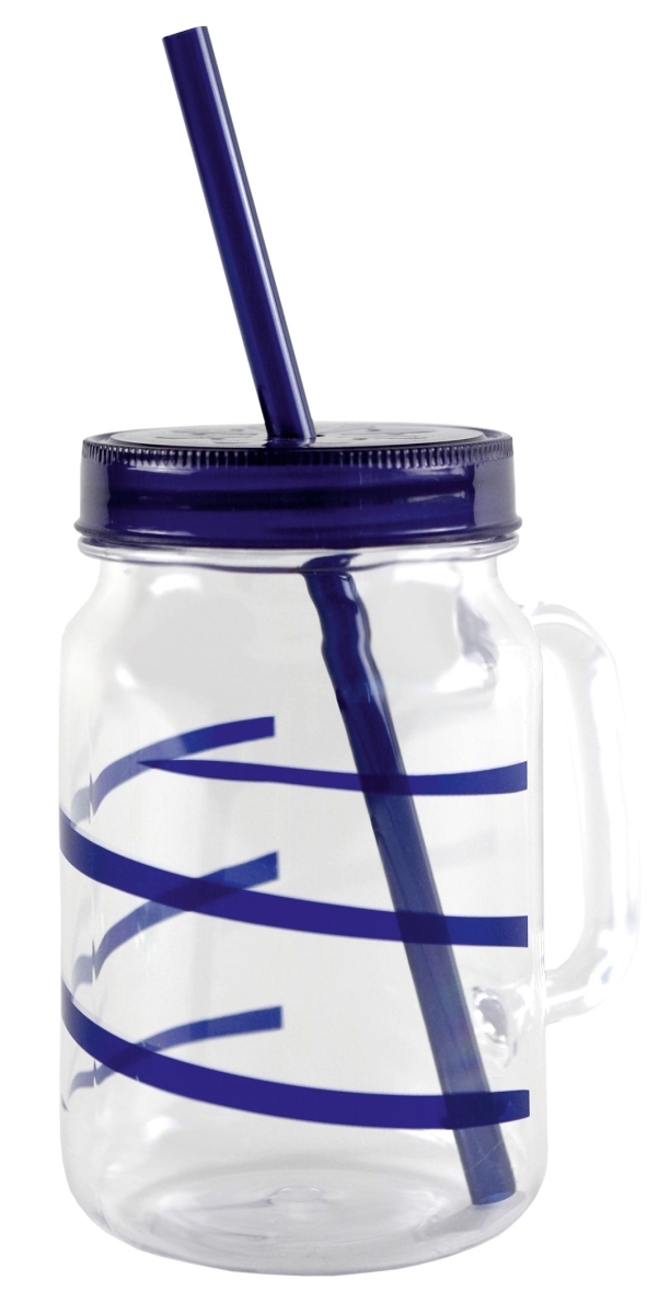 Gimex Becher mit Strohhalm TWIST blau Gimex Becher mit Strohhalm TWIST blau