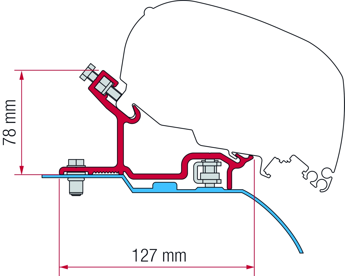 Fiamma F65 Fiat Ducato Jumper Boxer H3 Adapter Fiamma F65 Fiat Ducato Jumper Boxer H3 Adapter