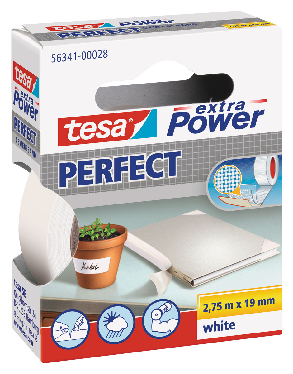 tesa® Extra Power® Perfect weiß 2,75 m 19 mm