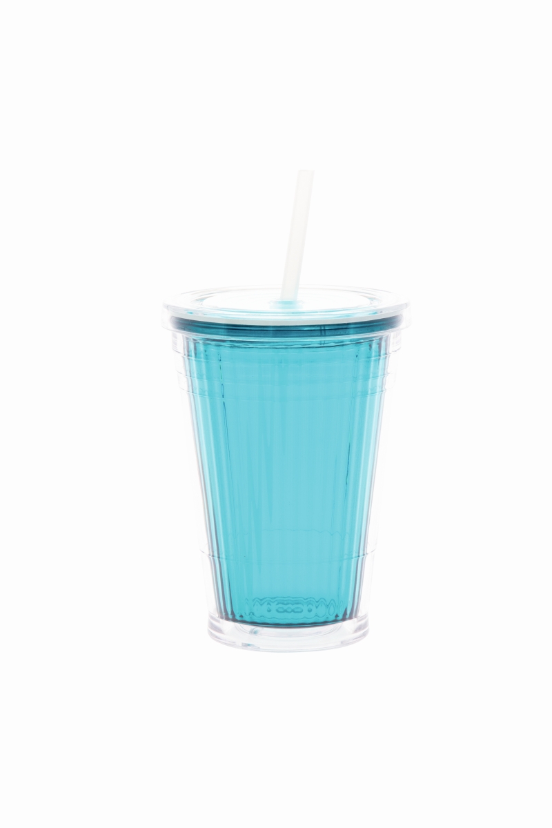 Gimex Becher mit Strohhalm blue Gimex Becher mit Strohhalm blue