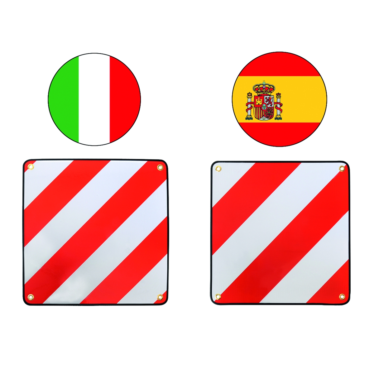 Alu-Warntafel Italien/Spanien 2in1