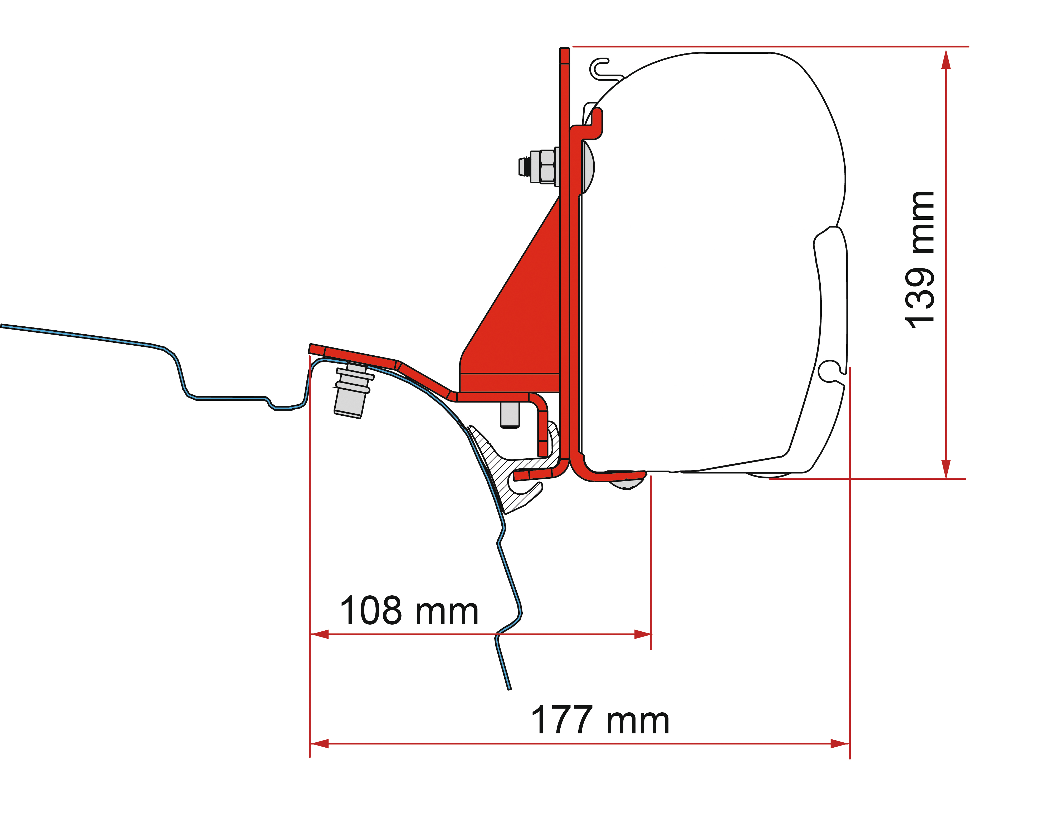 Fiamma Adapter-Kit Multirail Reimo Mod. 23
