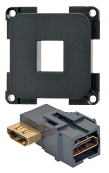 HDMI-Verbinder mit Grundplatte 90° gewinkelt