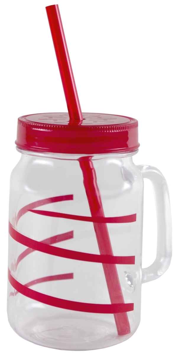 Gimex Becher mit Strohhalm TWIST rot Gimex Becher mit Strohhalm TWIST rot