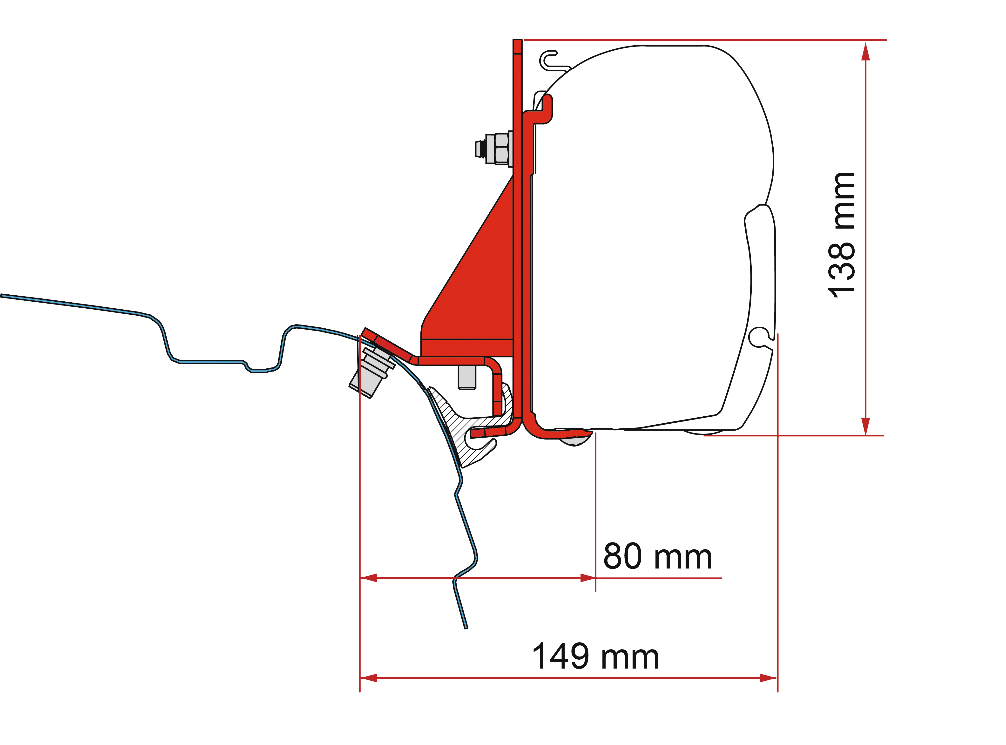 Fiamma Adapter-Kit Combi Rail Bracket