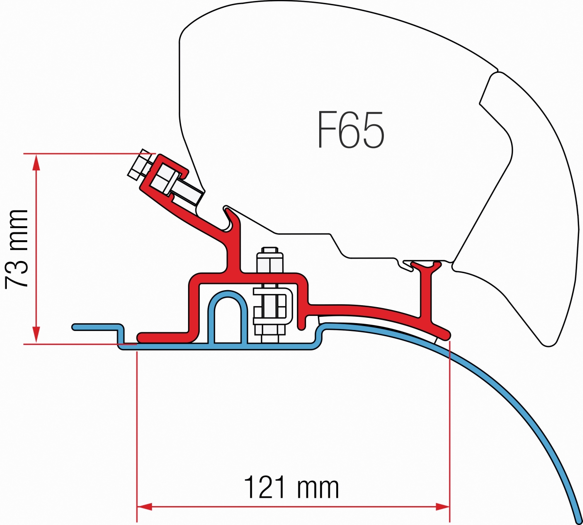 Fiamma F65 Fiat Ducato Adapter bis 2006, hoch Fiamma F65 Fiat Ducato Adapter bis 2006, hoch
