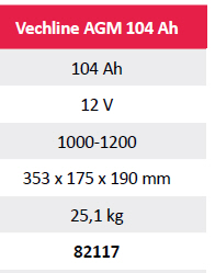Vechline AGM compact AGM 104Ah