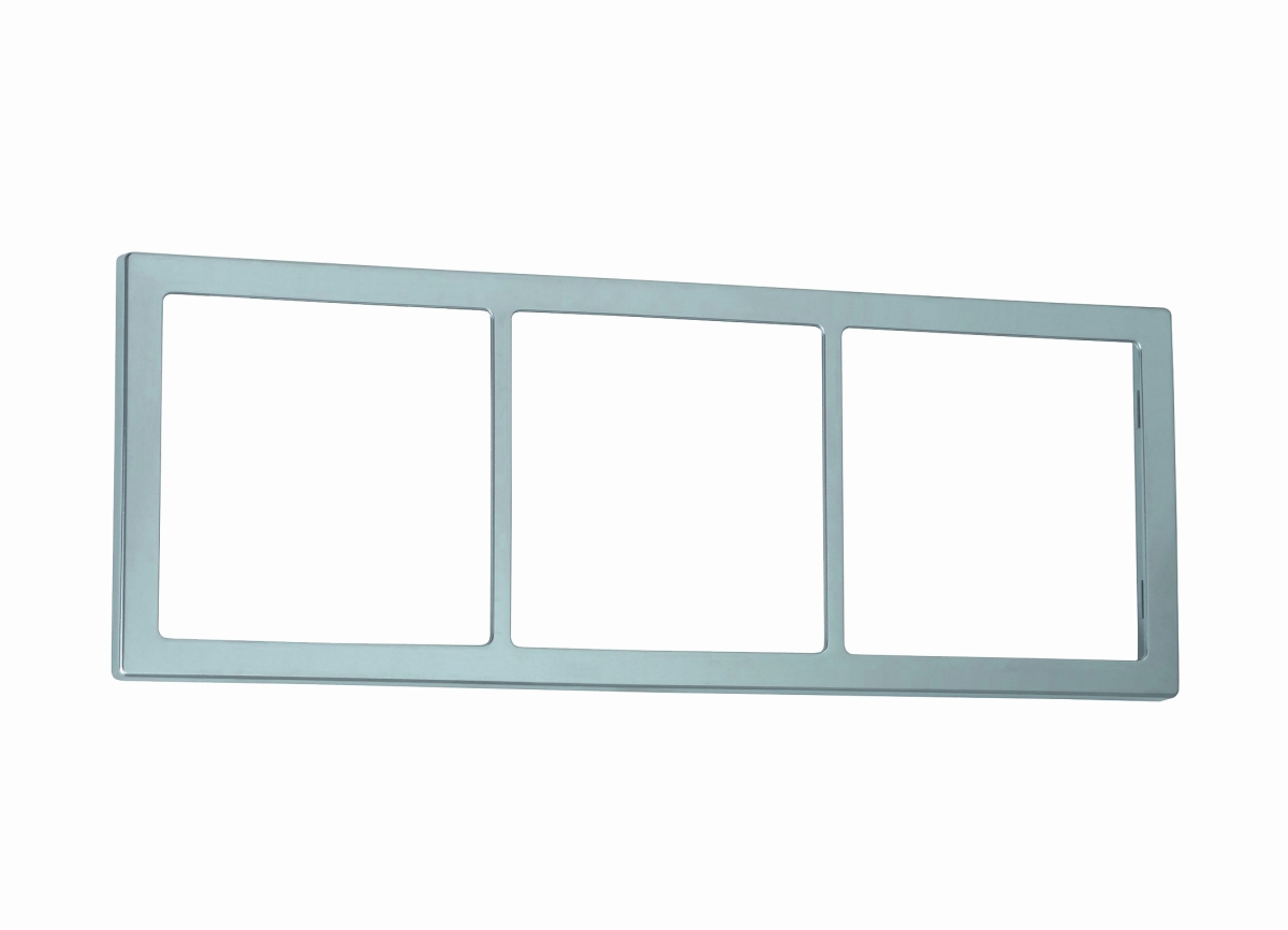 Abdeckrahmen silber, 3-fach