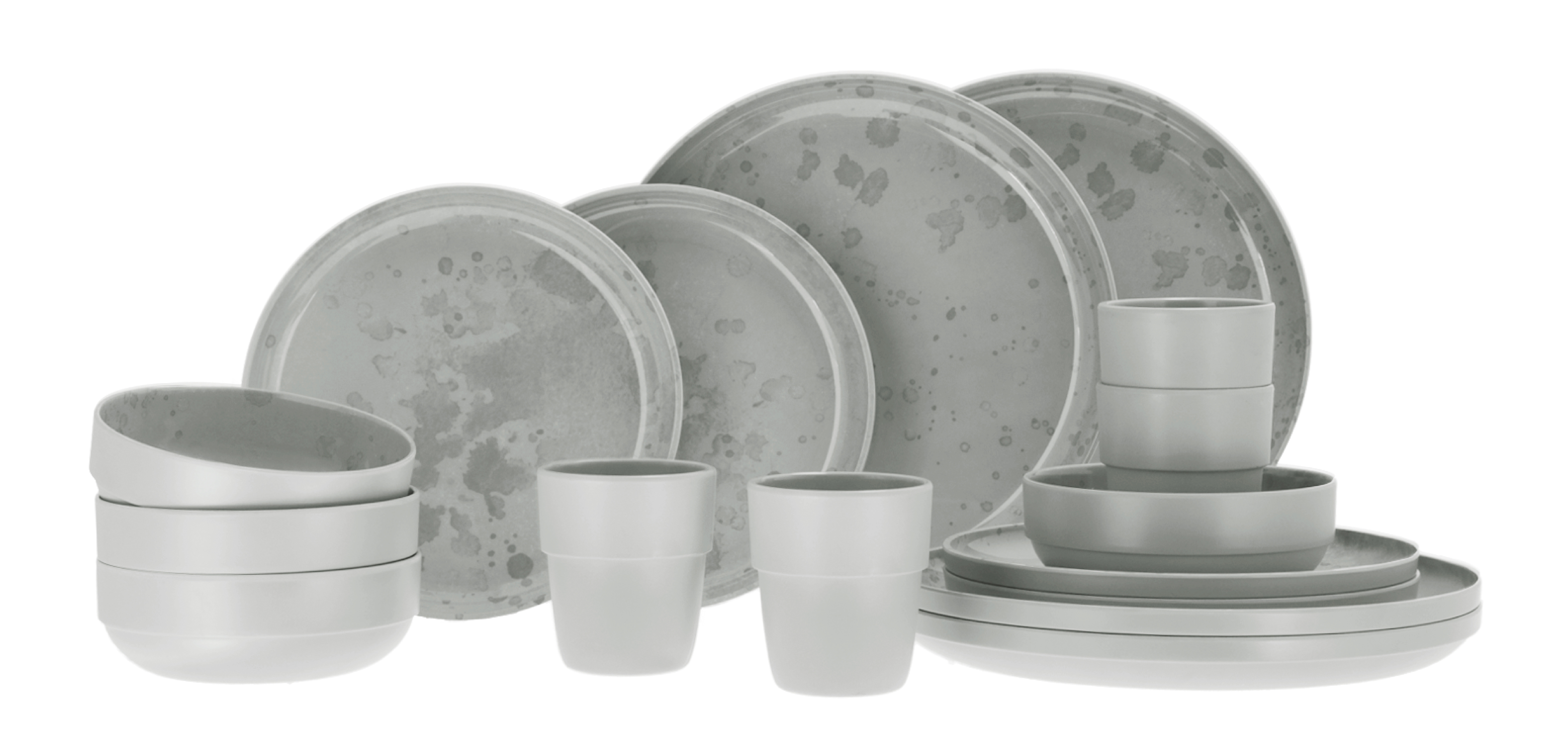 Travellife Geschirrset PALMA hellgrau