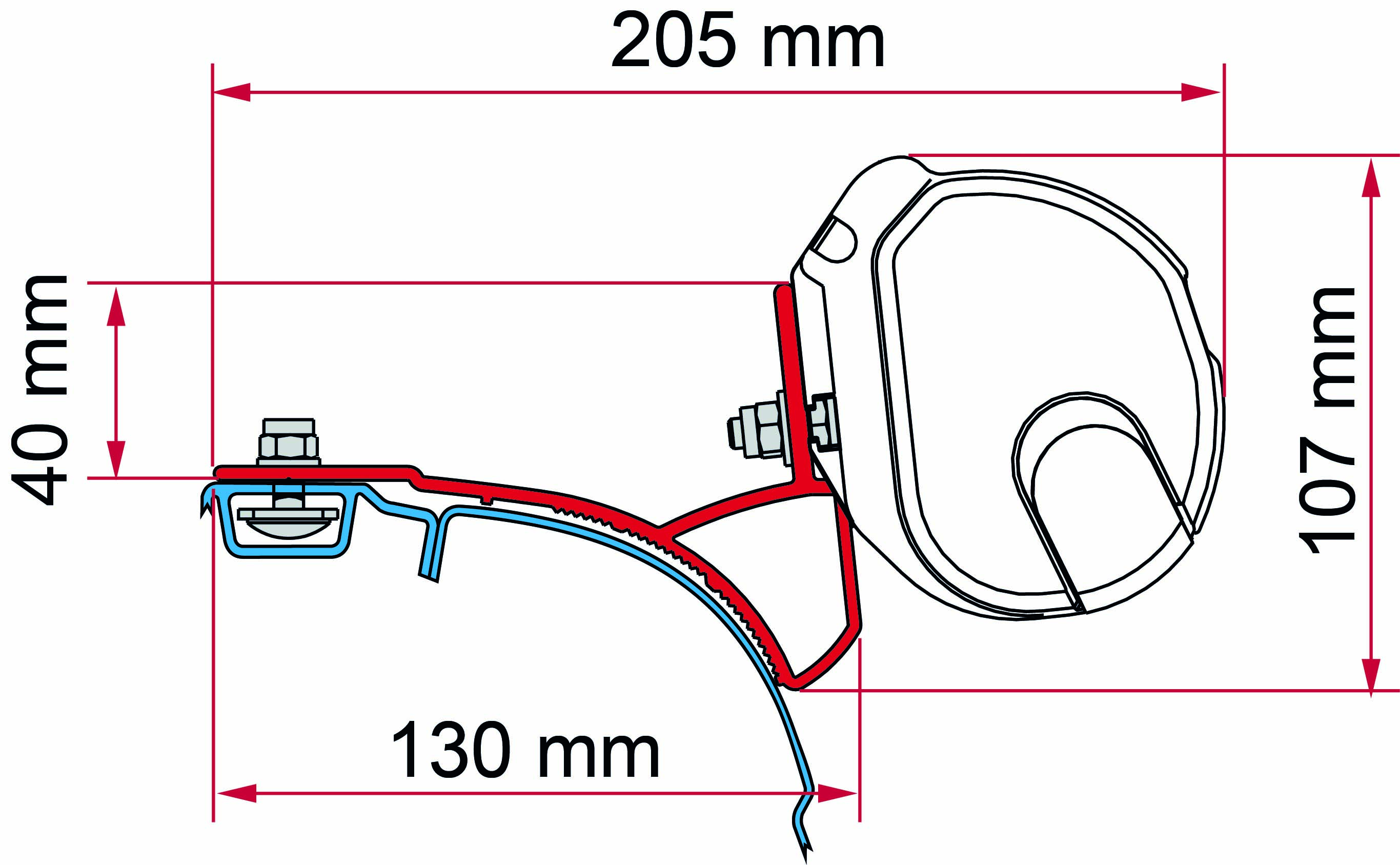 Fiamma Adapter-Kit F35 VW T5/T6 Multivan Rail