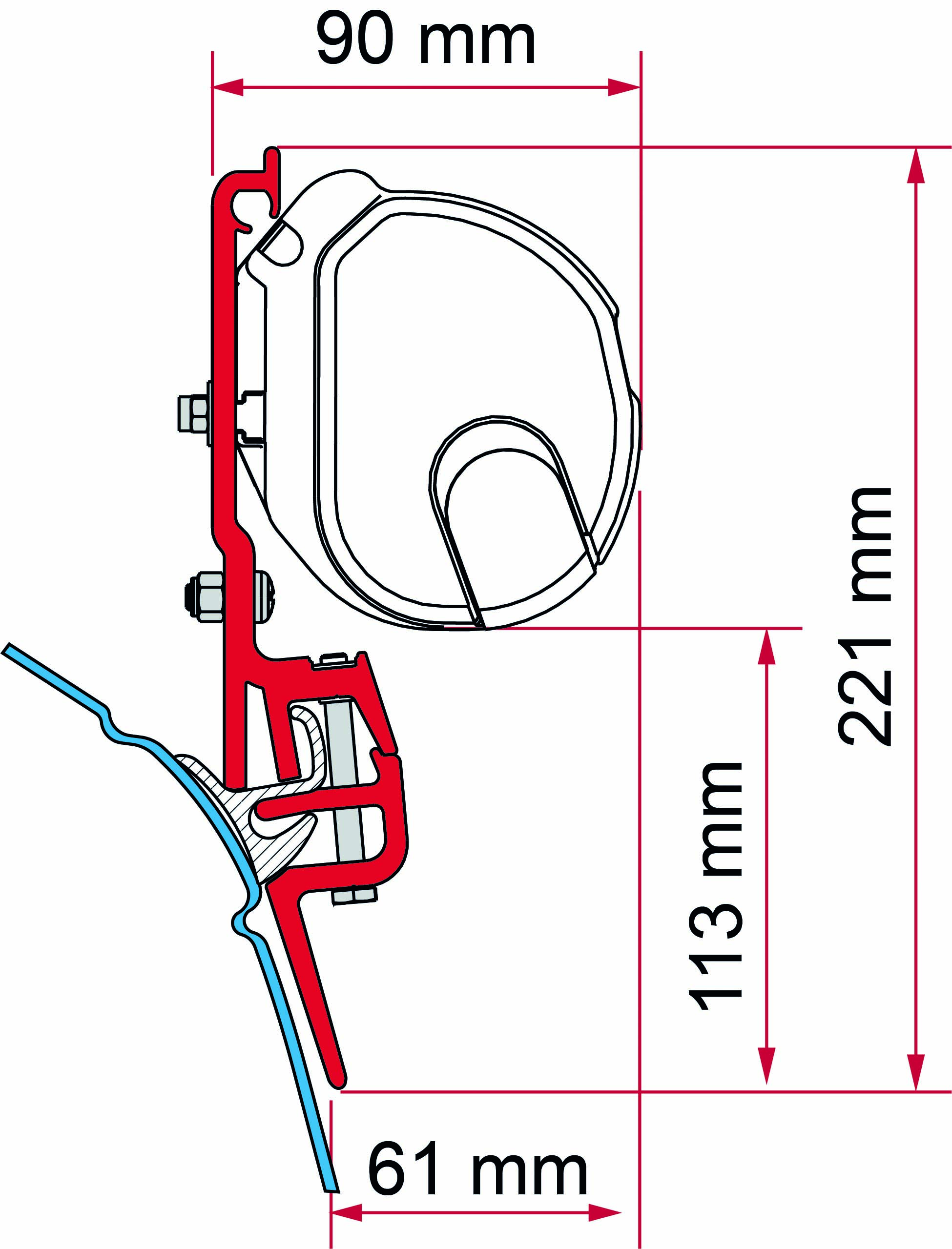 Fiamma Adapter-Kit F35 VW T4 Brandrup