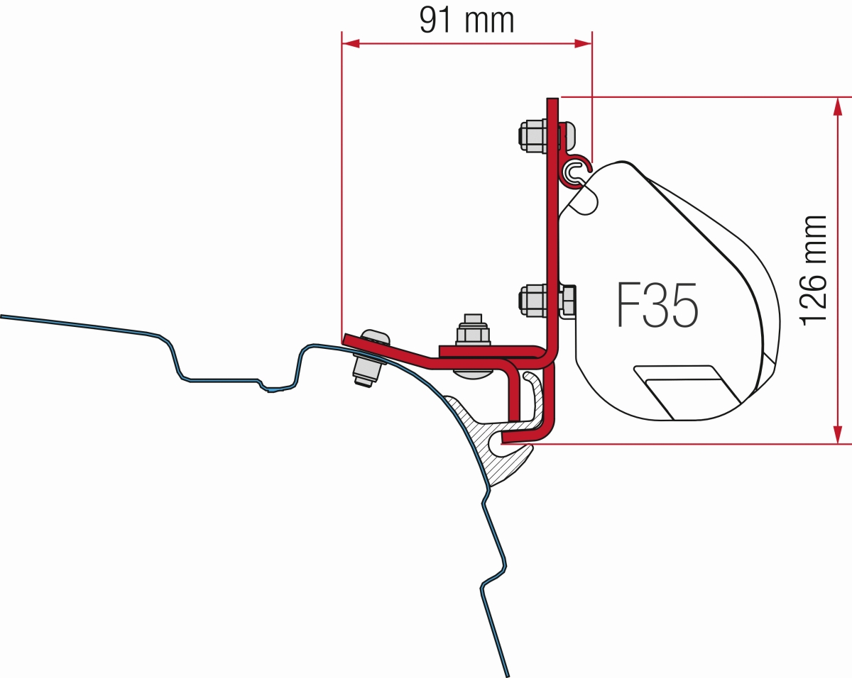 Fiamma Adapter F35 VW T5 Brandrup