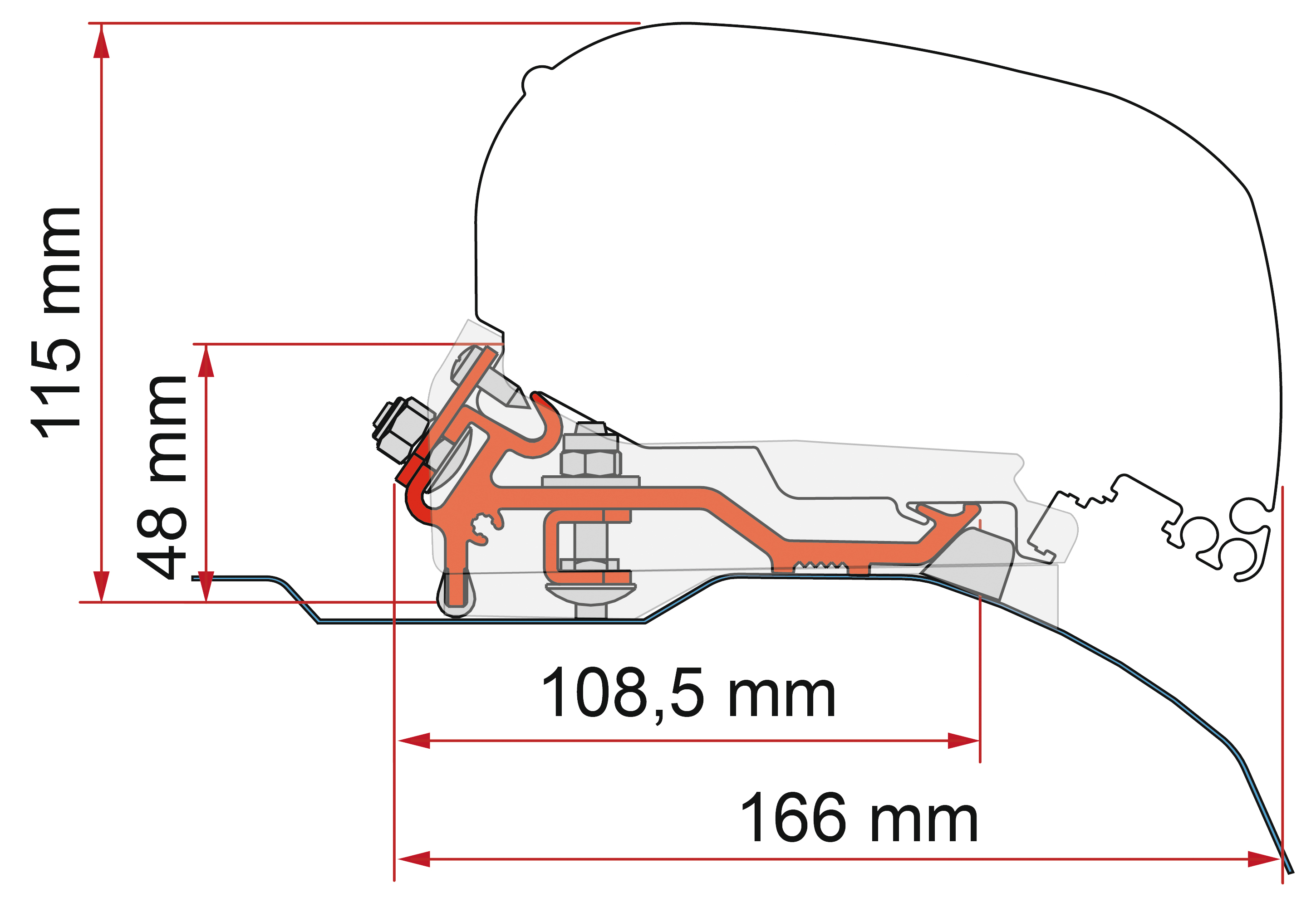 Fiamma Kit Ducato Low Profile H2 - L4 silber