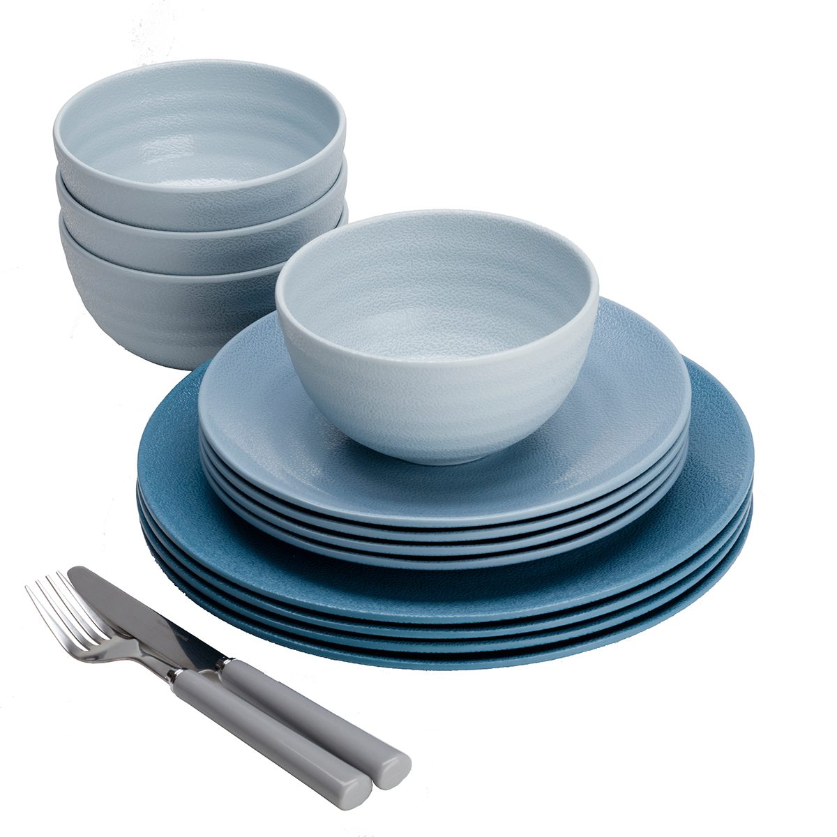 Flamefield Melamin-Set Premium SHADES OF BLUE 12 tlg. Flamefield Melamin-Set Premium SHADES OF BLUE 12 tlg.