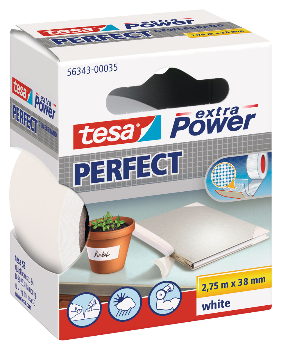 tesa® Extra Power® Perfect weiß 2,75 m 38 mm