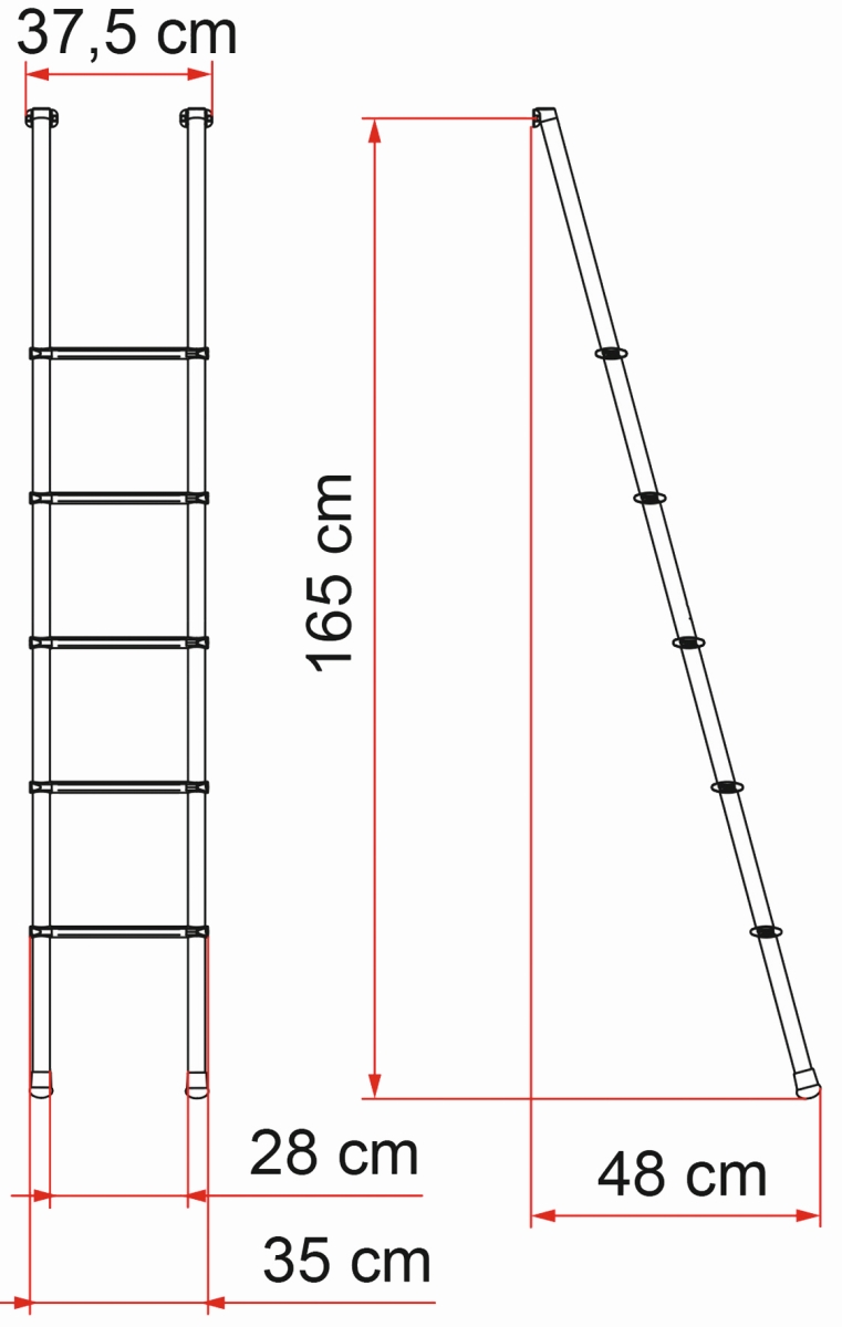 FIAMMA Aluminiumleiter DELUXE 5B 165 cm