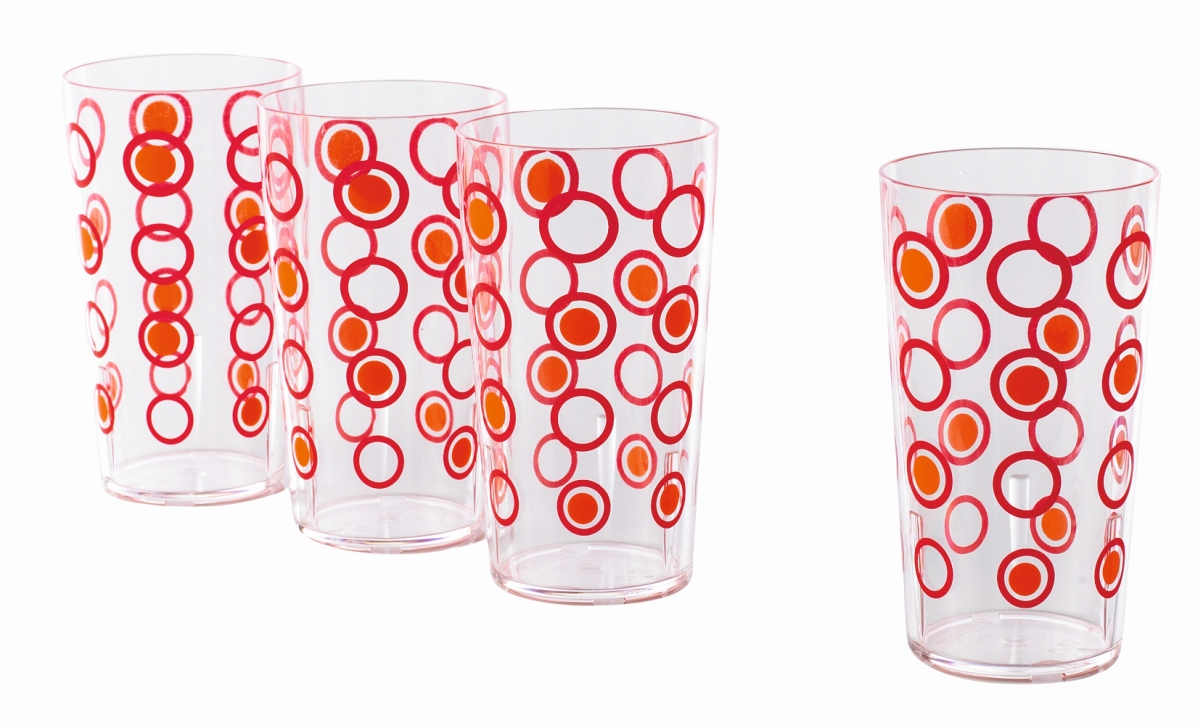 Gimex Gläser 3+1 rot-orange 4er Set Gimex Gläser 3+1 rot-orange 4er Set
