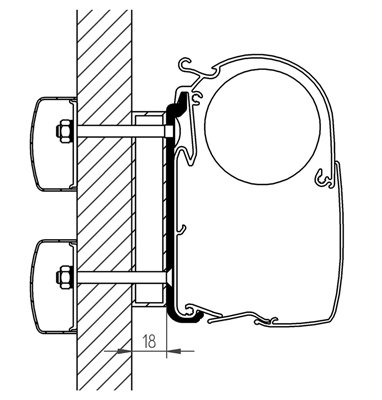 Thule Omnistor Eriba Touring Adapter 3er Pack