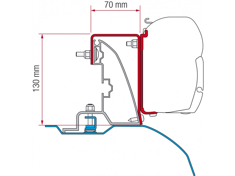 Fiamma Fiat Ducato H2 Roof Rail Adapter Kit