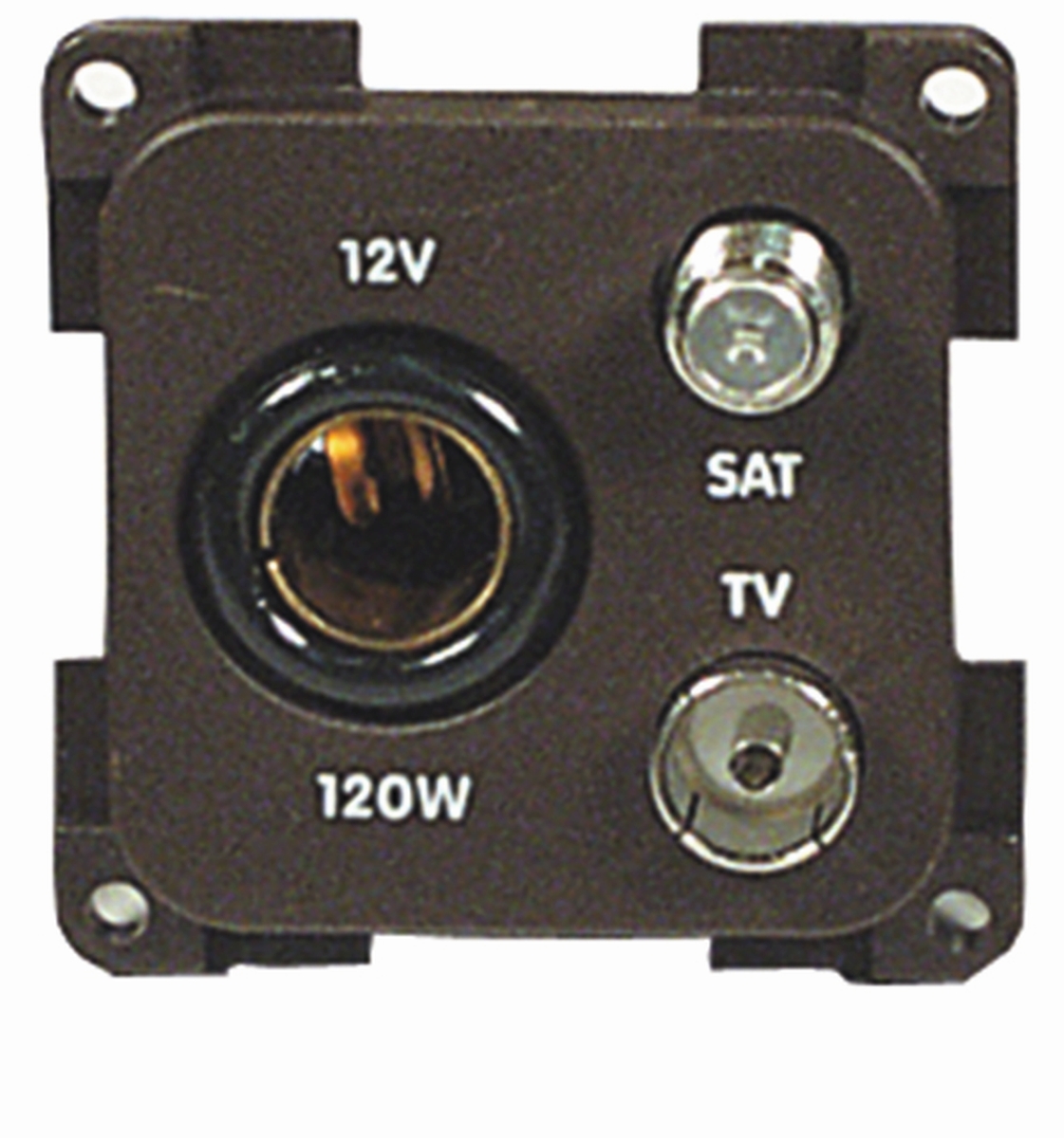 Kombi-Steckdose (12 V + TV + Sat) schiefergrau