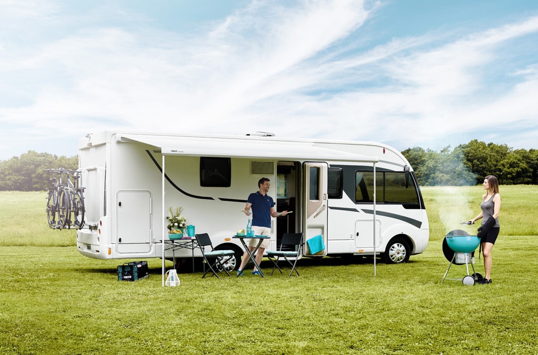 Thule Omnistor 5200 weiß 450x250 cm, Saphir Blau