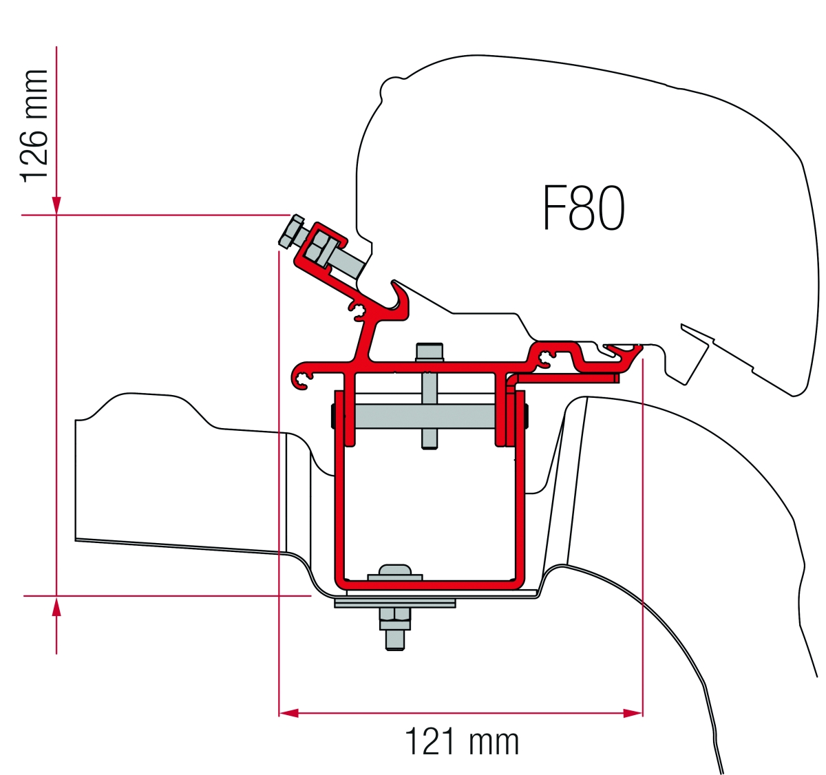 Fiamma F65 VW Crafter/MAN L3 H3 ohne Roof Rail Adapter Kit ab 2007