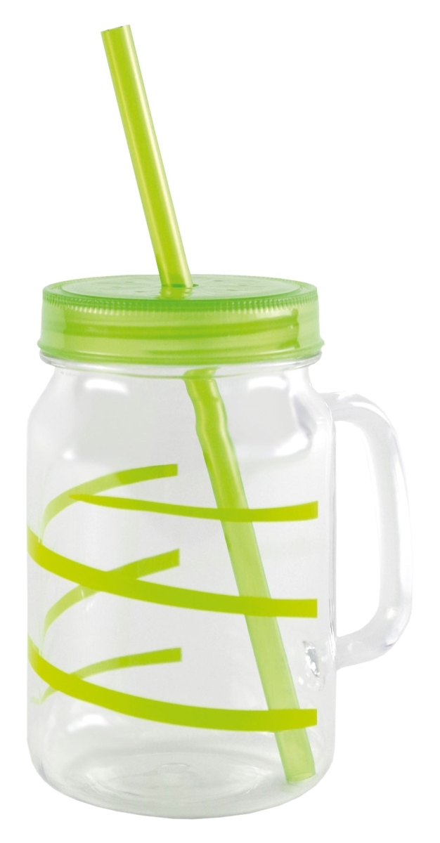 Gimex Becher mit Strohhalm TWIST grün Gimex Becher mit Strohhalm TWIST grün