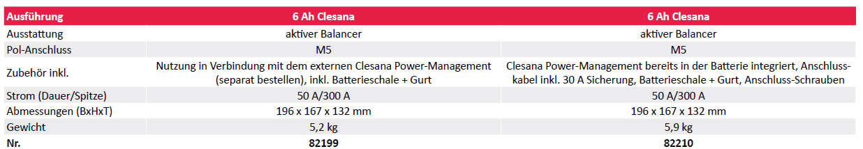 Bulltron Lithiumbatterie 6Ah ClesanaCPMK
