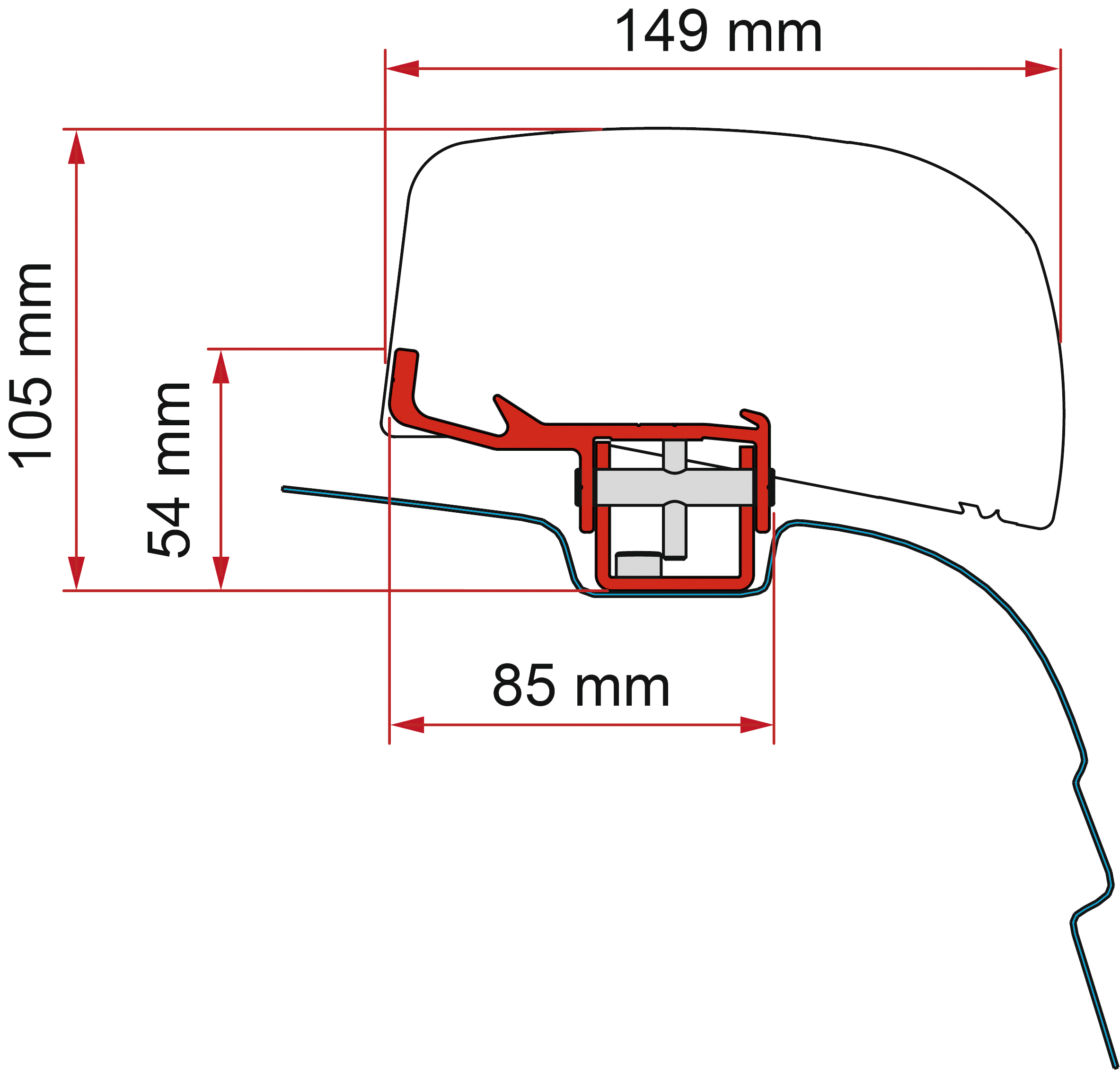 Fiamma Adapter F40 Kit VW T5-T6